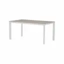 Mesa rectangular Syme 160x90cm aluminio blanco y top Barroc grey