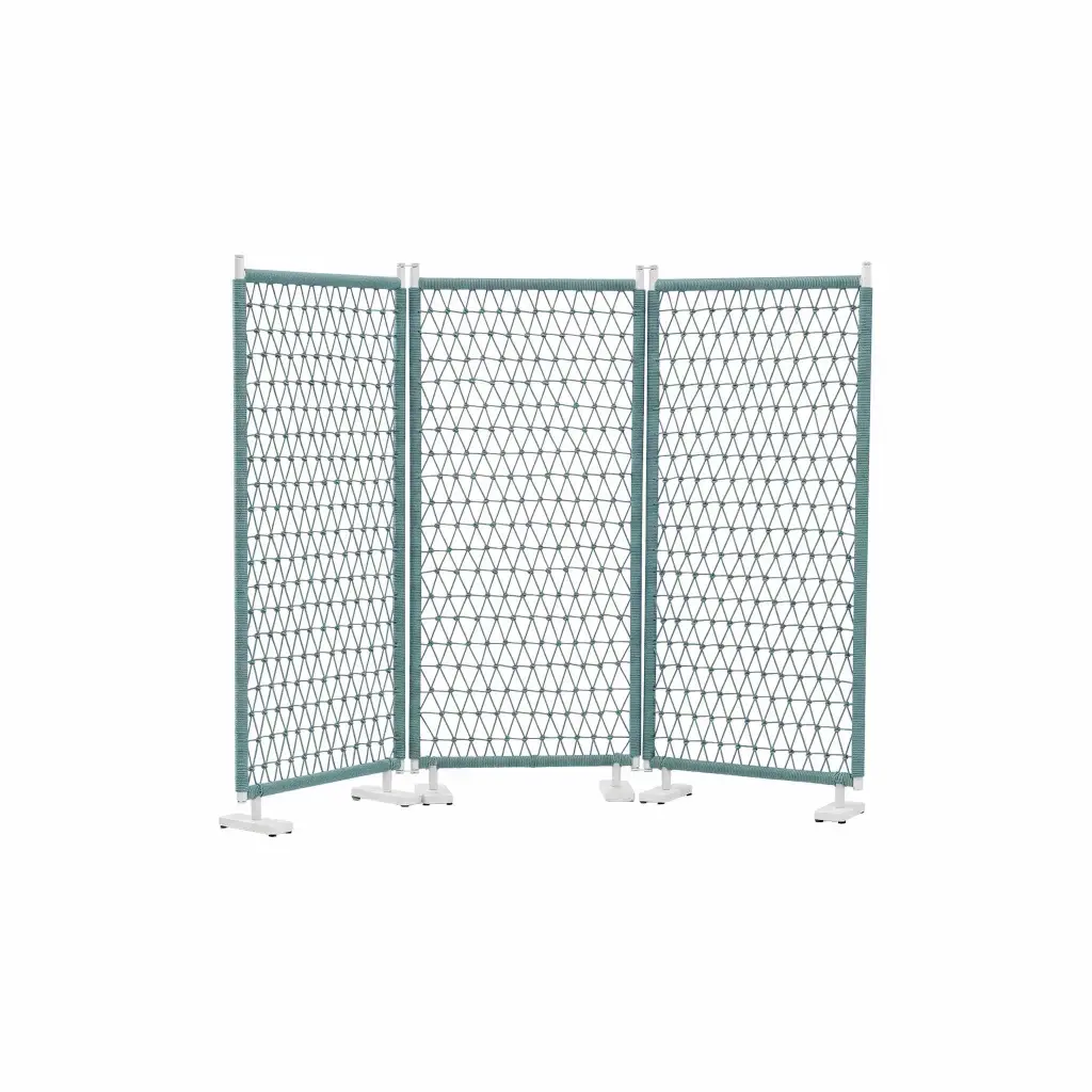 Separador Nanbu 180x80 alum. blanco y cuerda aqua.