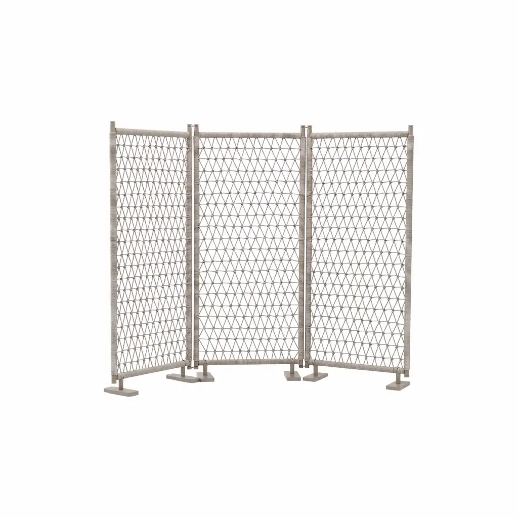 Separador Nanbu 180x80 alum. taupe y cuerda taupe.