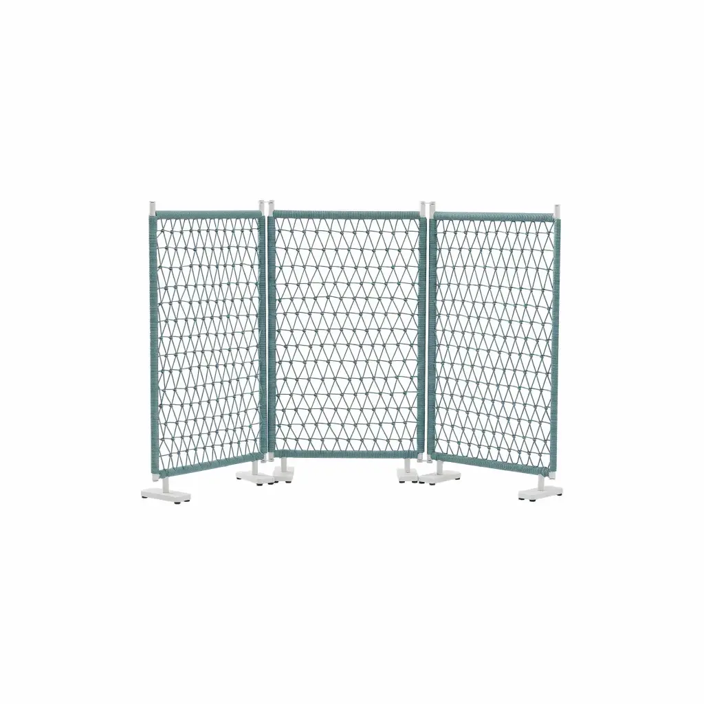 Separador Nanbu 140x80 alum. blanco y cuerda aqua.
