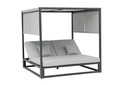 Daybed Edna en aluminium anthracite et tissu gris moyen