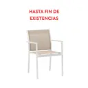 Chaise de salle à manger Adin en aluminium blanc et textilène taupe