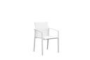 ORICK dining armchair in aluminium and white textile