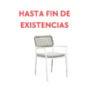 Silla de comedor Samoa aluminio blanco cuerda y cojín greige 