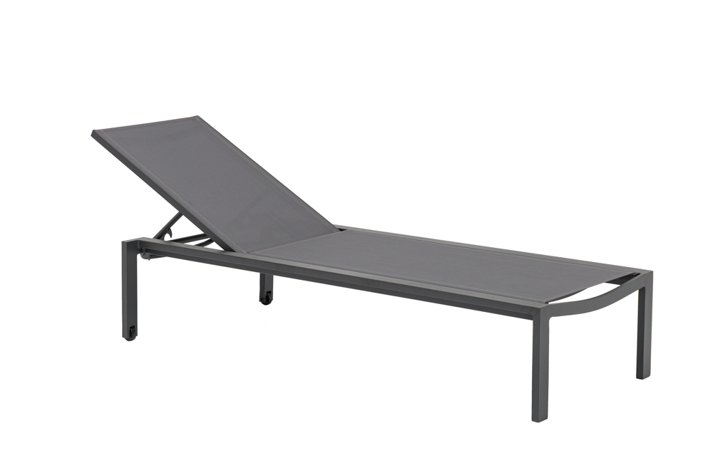 Bangor sun lounger in anthracite aluminium and anthracite textilene