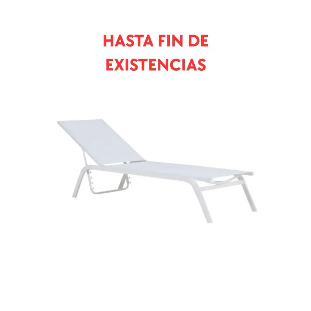 Tumbona Galt aluminio blanco y textilene blanco
