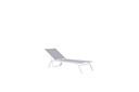 Galt sun lounger in white aluminium and light grey textilene
