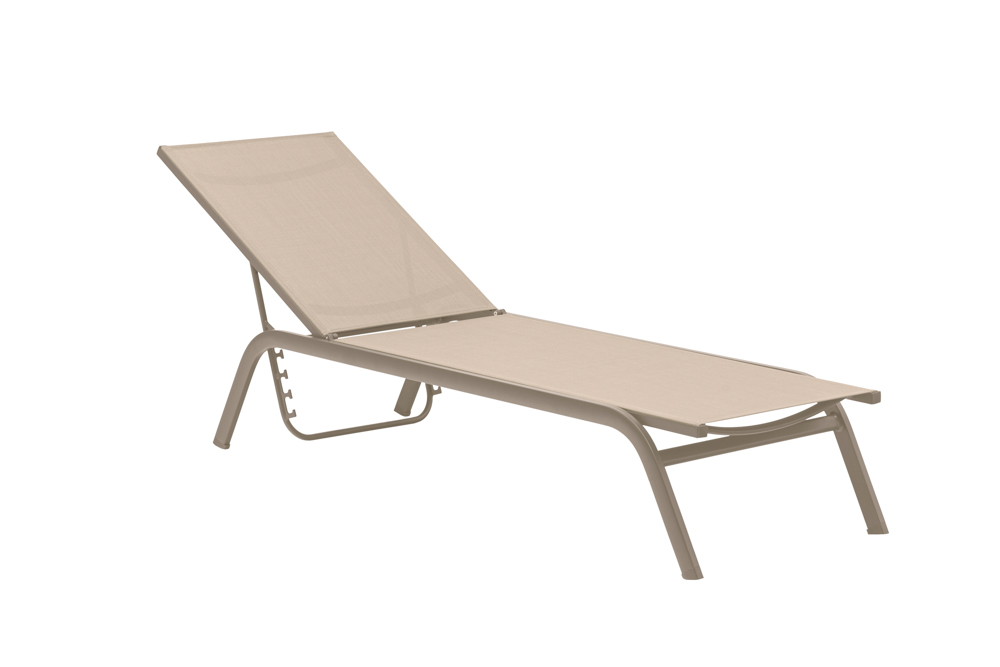 Chaise longue Galt en aluminium et textilène taupe