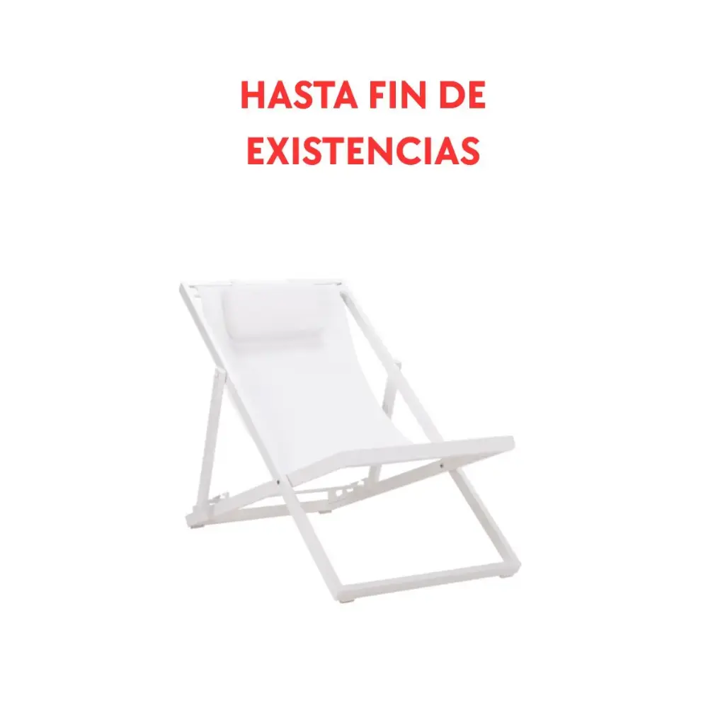 Davis sun lounger in aluminium and white textilene