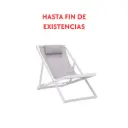 Davis sun lounger in white aluminium and light grey textilene