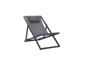 Chaise longue Davis en aluminium et textilène anthracite