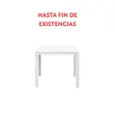 Mesa de comedor Adin 90 x 90 cm aluminio y cristal blanco