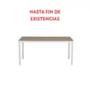 Mesa de comedor Adin 160 x 90 cm aluminio blanco y cristal taupe