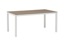 Mesa de comedor Adin 160 x 90 cm aluminio blanco y cristal taupe