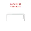 Mesa de comedor Adin 200 x 90 cm aluminio y cristal blanco