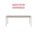 Mesa de comedor Adin 200 x 90 cm aluminio blanco cristal taupe