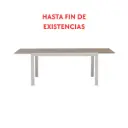 Mesa extensível ORICK 100 x 150/225 cm em alumínio branco e vidro taupe