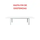 Mesa extensible ORICK 100 x 200/300 cm aluminio y cristal blanco