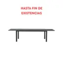 Mesa extensível ORICK 100 x 200/300 cm em alumínio e vidro antracite