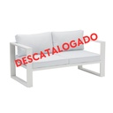 Sofá 2 plazas Niland aluminio  y cojinería blanca