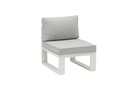 Niland extension module in white aluminium and light grey cushions.