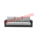 Sofa 3 plazas Ione aluminio antracita y textil gris medio 