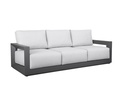 Canapé 3 places Onix, aluminium anthracite, coussins gris moyen.