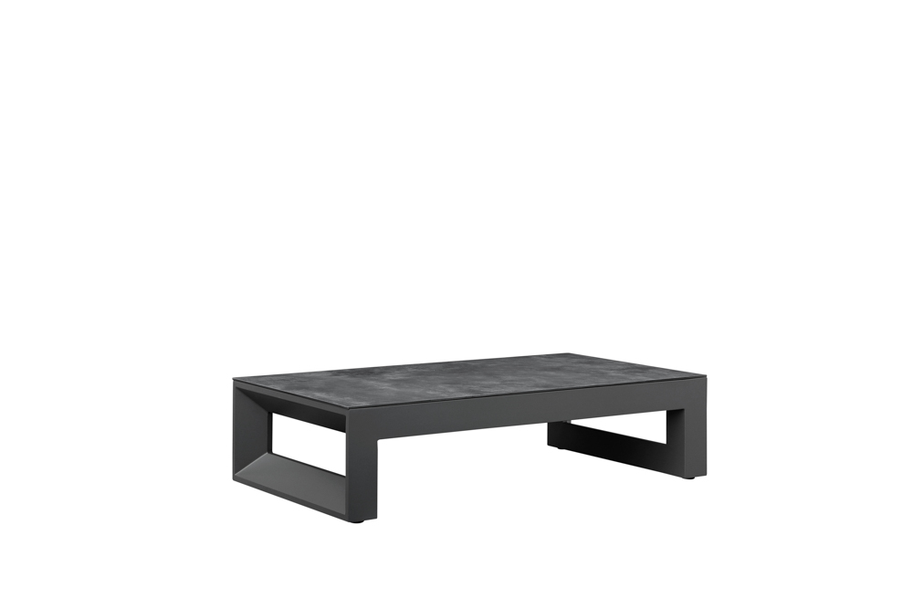 Mesa de centro Onix.Aluminio antracita cristal ceramico gris antracita