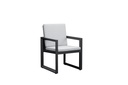 Onix dining chair in anthracite aluminum with medium grey cushions