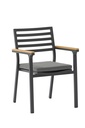 Silla de comedor Broome aluminio antracita  y teca
