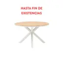 Table ronde Sidney en aluminium blanc - teck Ø 120 cm