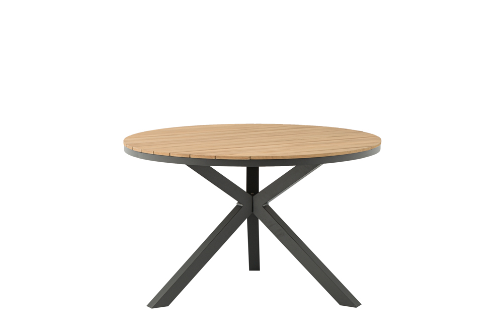 Round table Sidney aluminium anthracite - teak Ø 120 cm