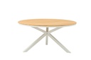 Table ronde Sidney en aluminium blanc - teck Ø 150 cm