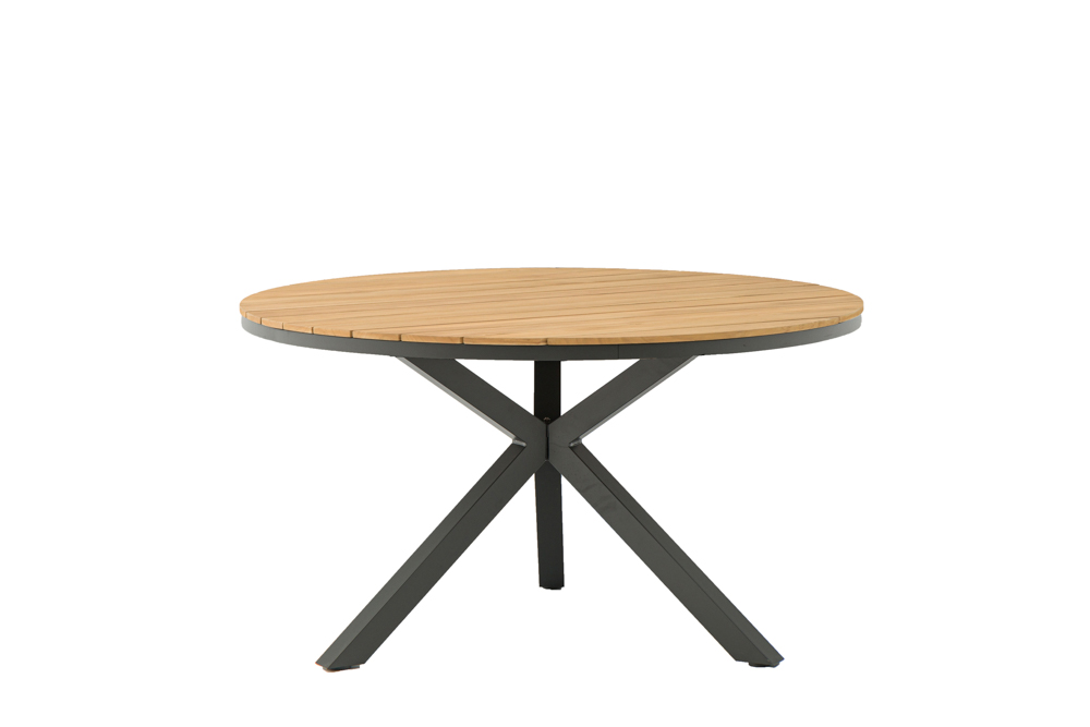 Sidney round table, anthracite aluminum - teak, Ø 150 cm