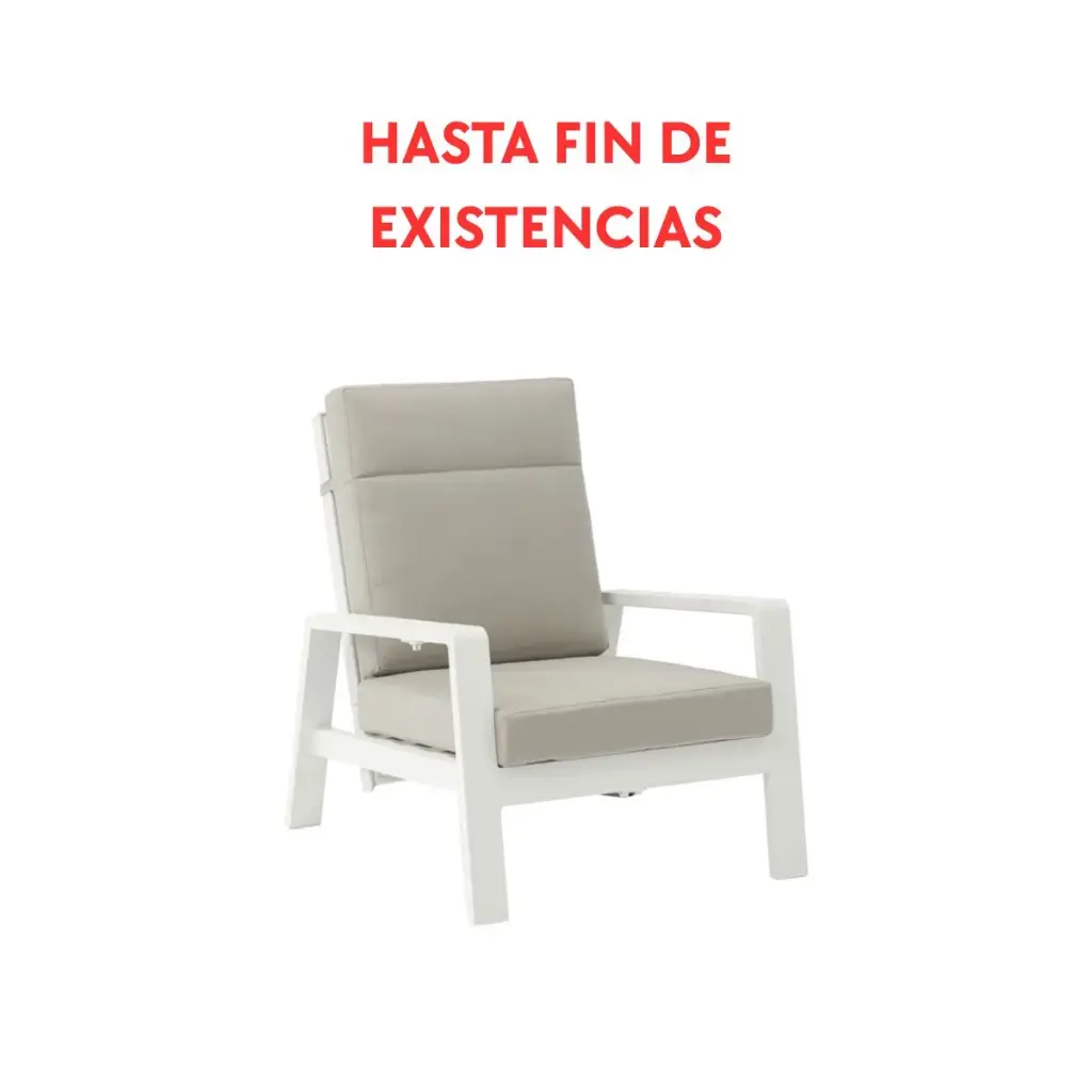 Albury 1-seater sofa, white aluminum