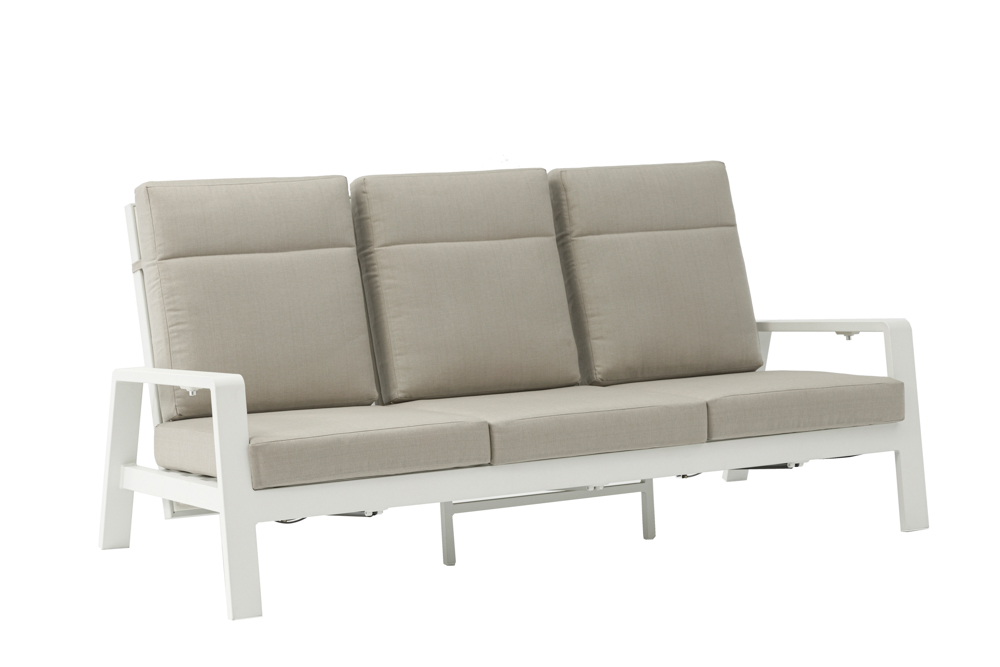 Albury 3 seater sofa white aluminium