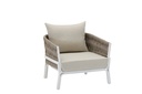 1 seater sofa Anmore aluminium white textile greige fabric