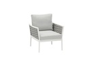 Canapé 1 place Walga aluminium blanc coussin gris clair