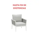 Walga 1-seater sofa, white aluminum, light grey cushion