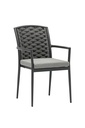 Chaise de salle à manger Walga en aluminium anthracite avec coussin gris moyen