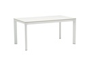 Table de salle à manger Boori 160x90 plateau en aluminium blanc plateau en porcelaine blanche