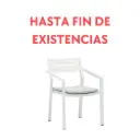 Silla de comedor Boori aluminio blanco con cojín gris claro