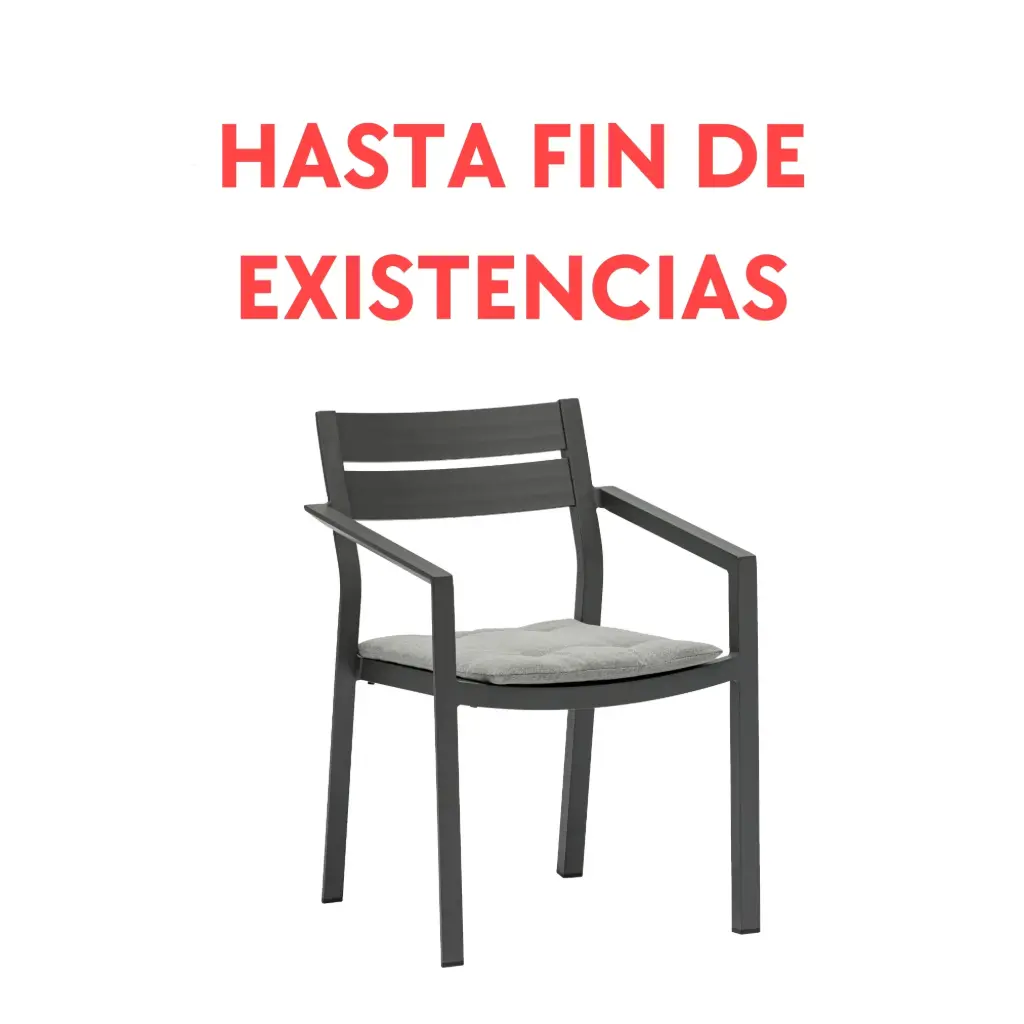 Boori dining chair, anthracite aluminum, medium grey cushion.