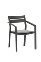 Boori anthracite aluminium dining chair with medium grey cushion.