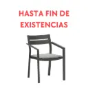 Silla de comedor Boori aluminio antracita cojín gris medio.