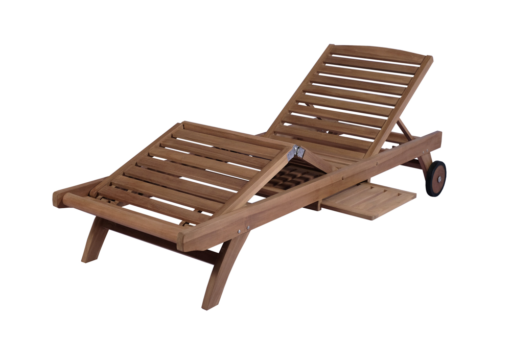 Mati multi-position sun lounger with wheels