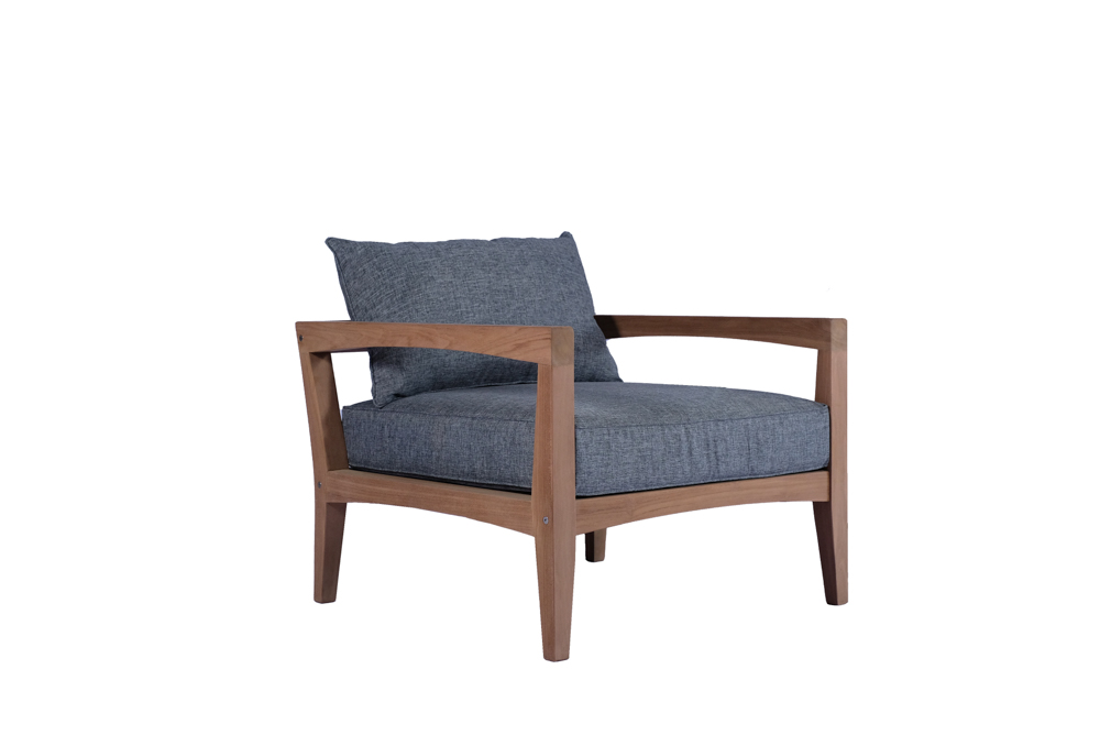 Roxas 1 seater sofa with dark grey cushions