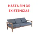 Sofá Roxas de 3 lugares com almofadas cinzento-escuras.