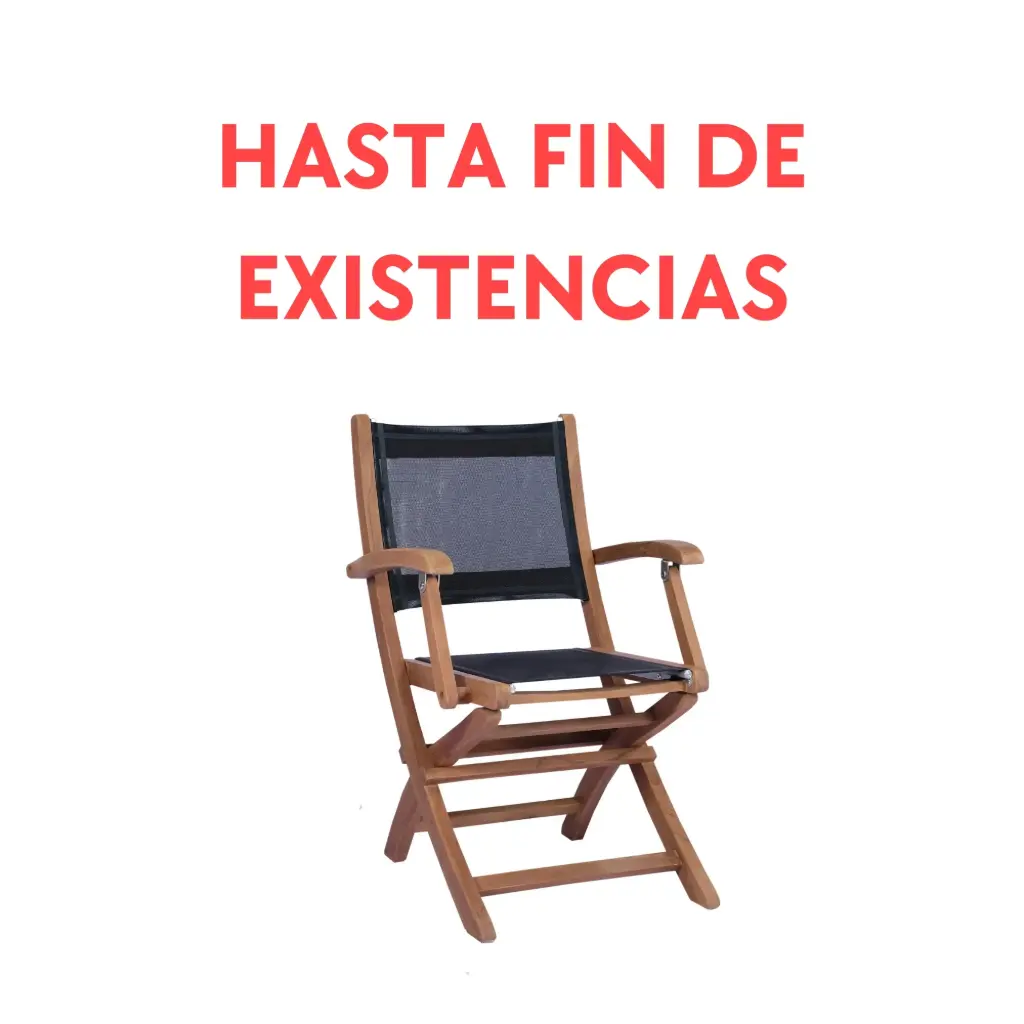 Silla plegable con brazos Candon textilene negro