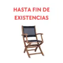 Candon folding chair with arms, black textilene